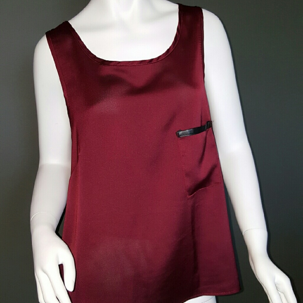 Burgundy Satin Tank